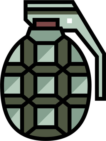 Simple Military Uniform Equipment Cartoon Icon - Hand Grenade Vinyl Decal Sticker