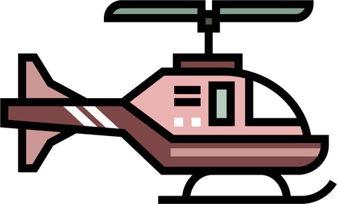 Simple Military Uniform Equipment Cartoon Icon - Helicopter Vinyl Decal Sticker