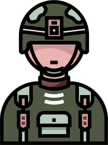 Simple Military Uniform Equipment Cartoon Icon - Soldier Vinyl Decal Sticker