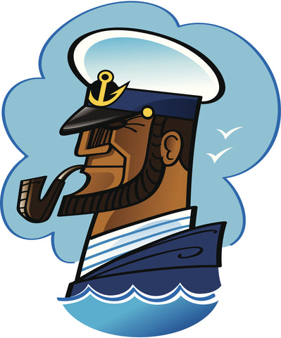 Simple Navy Ship Captain Cartoon Icon Vinyl Decal Sticker