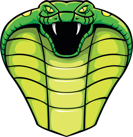 Simple Neon Green Cobra Snake Cartoon Vinyl Decal Sticker