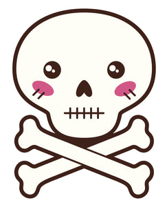 Skull and Cross Bones  Cartoon Icon - Neutral Vinyl Decal Sticker