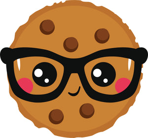 Smart Cookie Cute Kawaii Nerd Smiling Funny Pun Cute Food Cartoon Vinyl Decal Sticker