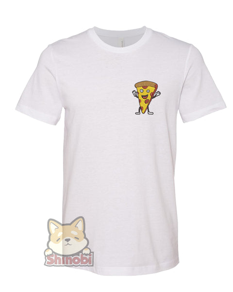 Small & Extra-Small Size Unisex Short-Sleeve T-Shirt with Happy Fast Food Emoji -  Pizza Cartoon Embroidery Sketch Design