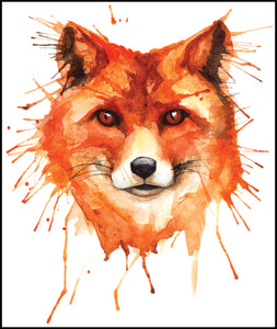 Splatter Paint Fox Shiba Inu Vinyl Decal Sticker