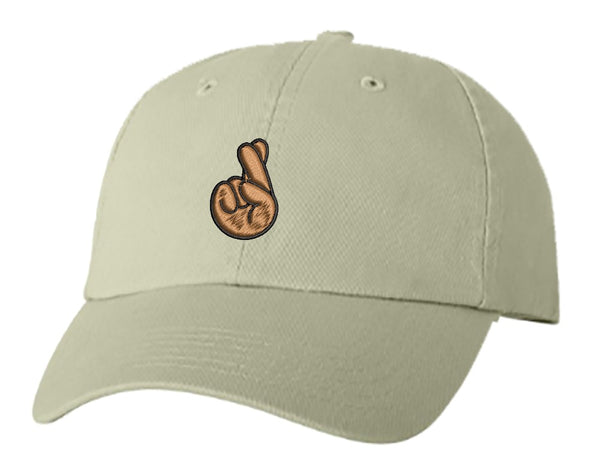 Unisex Adult Washed Dad Hat Fingers Crossed Promised Symbol Cartoon 2 Embroidery Sketch Design
