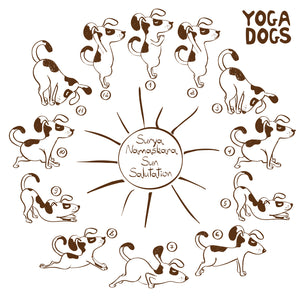 Surya Namaskara Sun Salutation Yoga Dogs Vinyl Decal Sticker