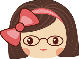 Sweet Little Kawaii School Girl with Pink Bow Emoji #4 Vinyl Decal Sticker
