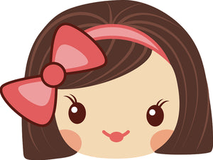 Sweet Little Kawaii School Girl with Pink Bow Emoji #7 Vinyl Decal Sticker