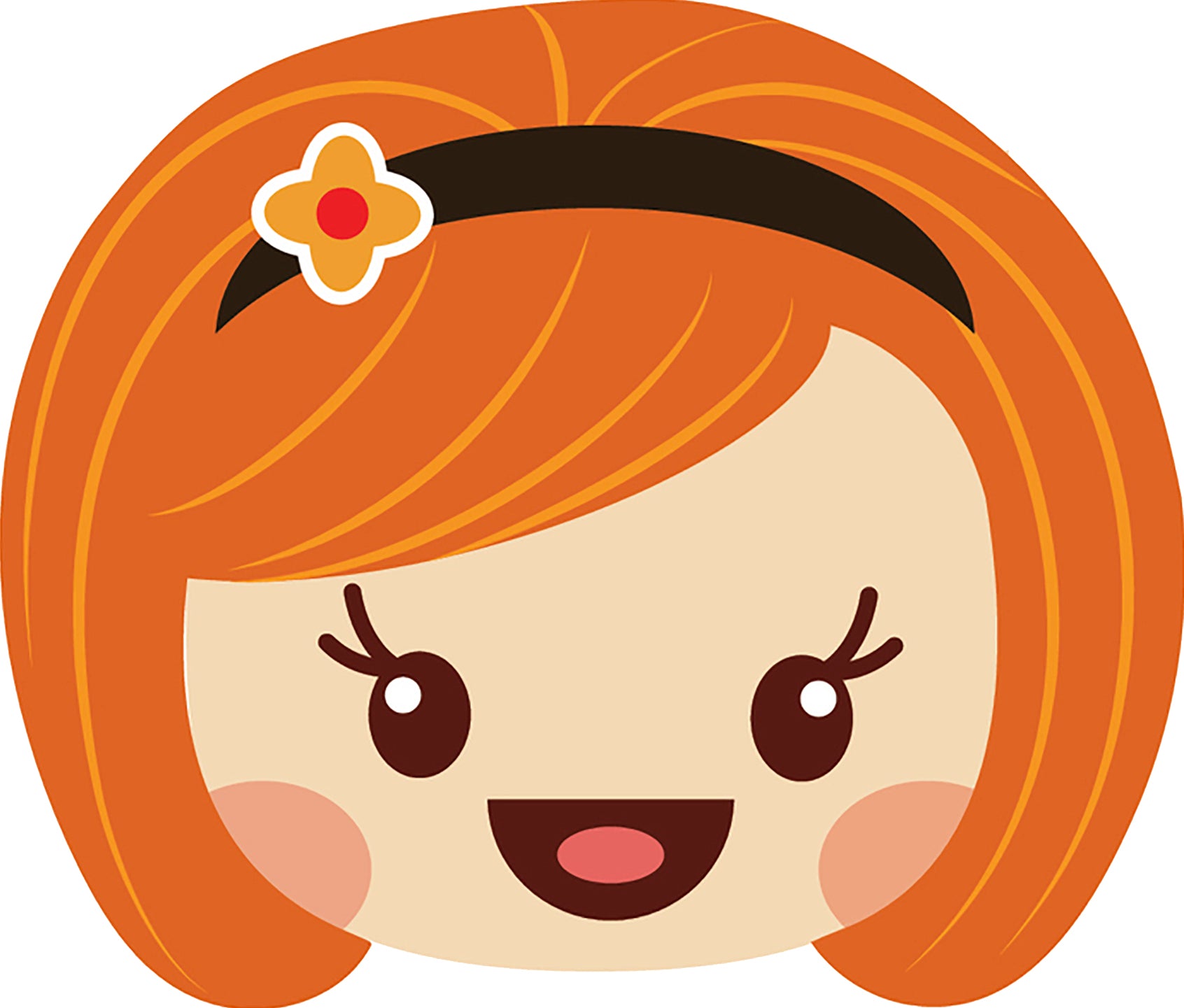 Sweet Little Red Head Kawaii School Girl Emoji #10 Vinyl Decal Sticker