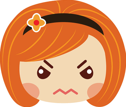 Sweet Little Red Head Kawaii School Girl Emoji #11 Vinyl Decal Sticker