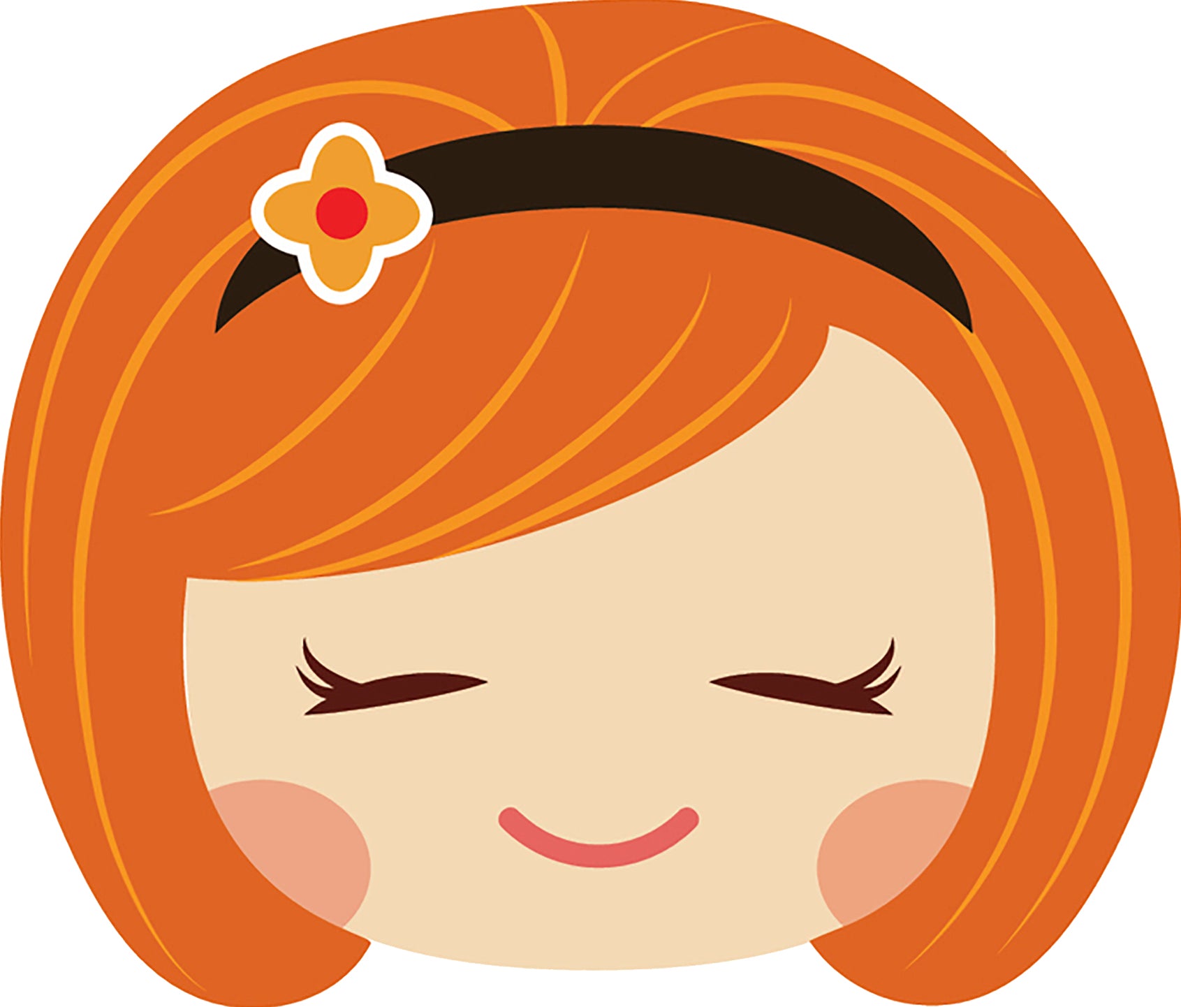 Sweet Little Red Head Kawaii School Girl Emoji #2 Vinyl Decal Sticker