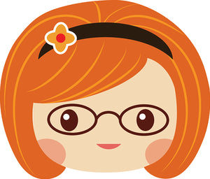 Sweet Little Red Head Kawaii School Girl Emoji #4 Vinyl Decal Sticker
