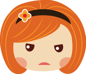 Sweet Little Red Head Kawaii School Girl Emoji #5 Vinyl Decal Sticker