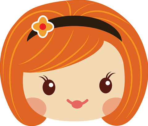 Sweet Little Red Head Kawaii School Girl Emoji #7 Vinyl Decal Sticker