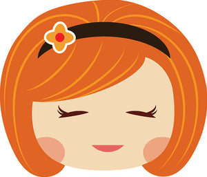 Sweet Little Red Head Kawaii School Girl Emoji #8 Vinyl Decal Sticker