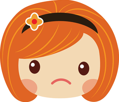 Sweet Little Red Head Kawaii School Girl Emoji #9 Vinyl Decal Sticker