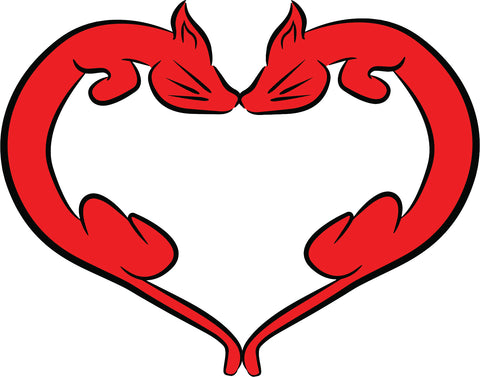 Sweet Romantic Valentines Day Heart Cartoon Icon - Kitty Cat Vinyl Decal Sticker