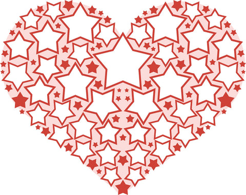 Sweet Romantic Valentines Day Heart Cartoon Icon - Mini Stars Vinyl Decal Sticker