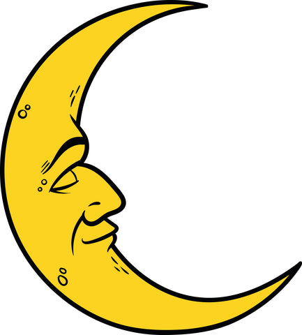Sweet Sleeping Crescent Moon Cartoon Emoji Vinyl Decal Sticker