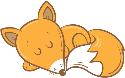 Sweet Sleeping Fluffy Fox Vinyl Decal Sticker