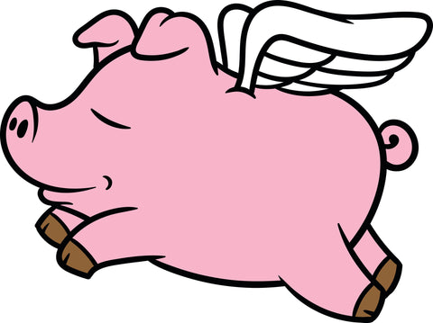 Sweet Sleeping Flying Pigs with Angel Wings Cartoon Emoji Vinyl Decal Sticker