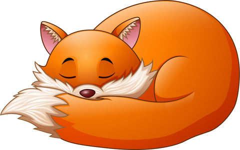 Sweet Sleeping Fox Cartoon Emoji Vinyl Decal Sticker