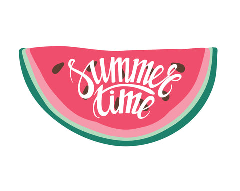 Sweet Summer Time Calligraphy on Watermelon Vinyl Decal Sticker