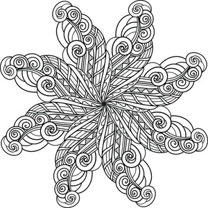 Swirled Mandala Flower Icon Vinyl Decal Sticker
