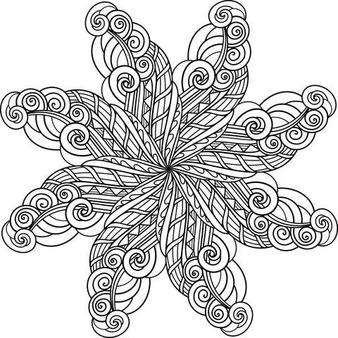 Swirled Mandala Flower Icon Vinyl Decal Sticker