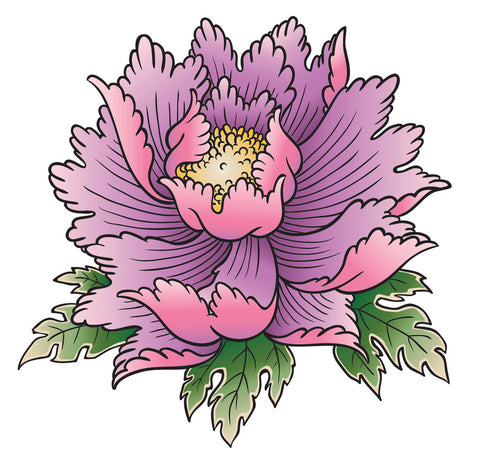 Tattoo Style Purple Orchid Flower Vinyl Decal Sticker