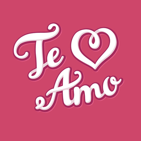 Te Amo Calligraphy with Heart in Pink Icon Vinyl Decal Sticker