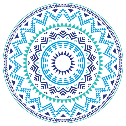 Teal Blue Green Tribal Pattern Icon Vinyl Decal Sticker