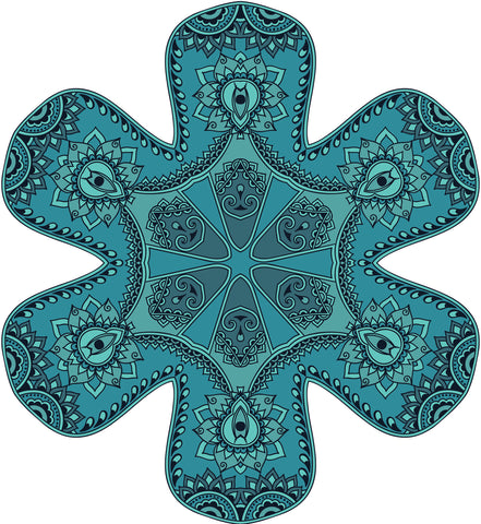 Teal Blue Mandala Kaleidoscope Pattern Flower Vinyl Decal Sticker