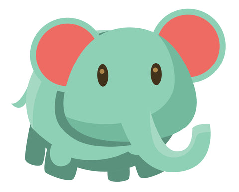 Teal Green Zoo Baby Elephant Vinyl Decal Sticker