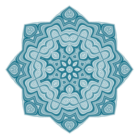 Teal Optical Illusion Psychedelic Flower Icon Vinyl Decal Sticker