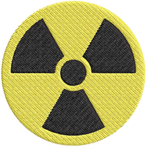 Iron on / Sew On Patch Applique Toxic Nuclear Hazardous Waste Icon Embroidered Design