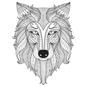Tribal Pattern Feminine Wolf Dog Vinyl Decal Sticker