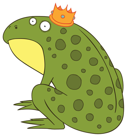 Ugly Green Prince Frog Cartoon Decal Sticker