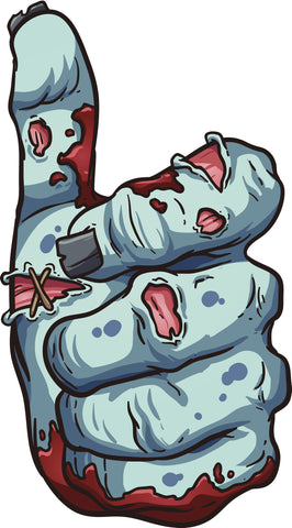 Undead Zombie Bloody Thumbs Up Hand Cartoon Decal Sticker