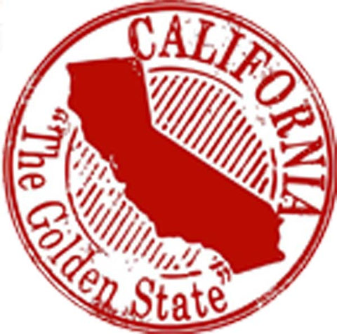 Vintage California City Tourist Souvenir Stamp Logo Cartoon Art - Golden State Outline Vinyl Decal Sticker