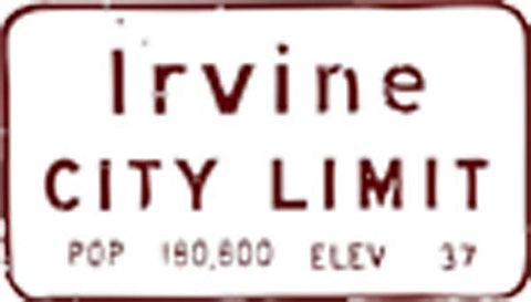 Vintage California City Tourist Souvenir Stamp Logo Cartoon Art - Irvine City Limit Vinyl Decal Sticker
