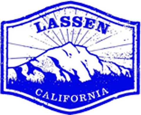 Vintage California City Tourist Souvenir Stamp Logo Cartoon Art - Lassen Mountain Vinyl Decal Sticker
