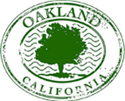 Vintage California City Tourist Souvenir Stamp Logo Cartoon Art - Oakland Tree Vinyl Decal Sticker