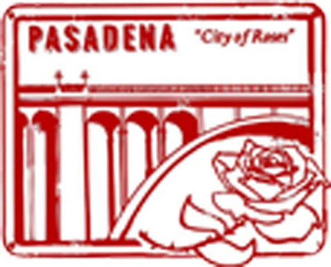 Vintage California City Tourist Souvenir Stamp Logo Cartoon Art - Pasadena City of Roses Vinyl Decal Sticker