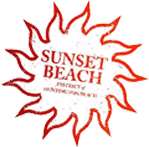 Vintage California City Tourist Souvenir Stamp Logo Cartoon Art - Sunset Beach Sun Rays Vinyl Decal Sticker