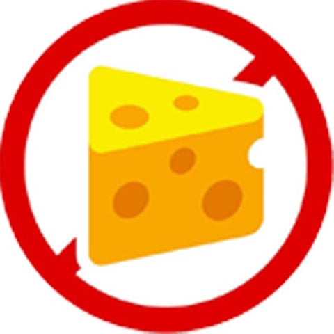 Warning No Food Allergy Sensitivity Diet Restrictions Meal Restaurant Signs Cartoon - Cheese Dairy Vinyl Decal Sticker