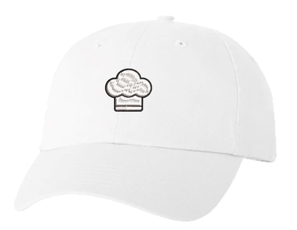 Unisex Adult Washed Dad Hat Yummy Delicious Food Profession Item Cartoon - Chef Hat Embroidery Sketch Design