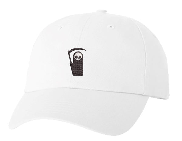 Unisex Adult Washed Dad Hat Simple Grimm Reaper Icon Embroidery Sketch Design