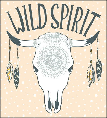 Wild Spirit Animal Desert Skull with Mandala Flower Vinyl Decal Sticker
